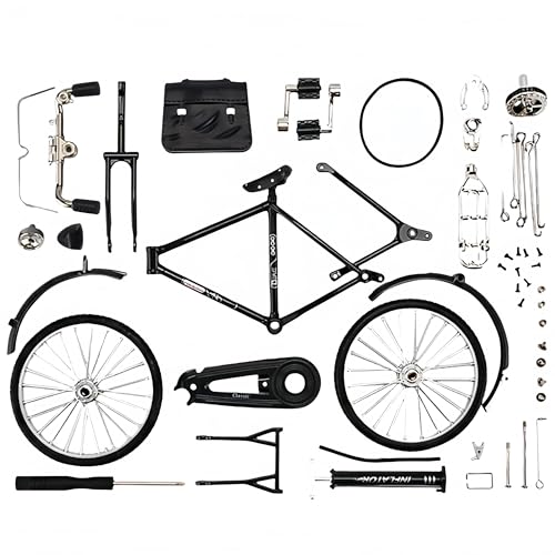 Munyee Hua Vintage Bicycle Model Collection, 1:10 Scale, Chinese Renaissance Elements, Adult, Pedal Bike with Accessories Set (Green Set) - Image 3
