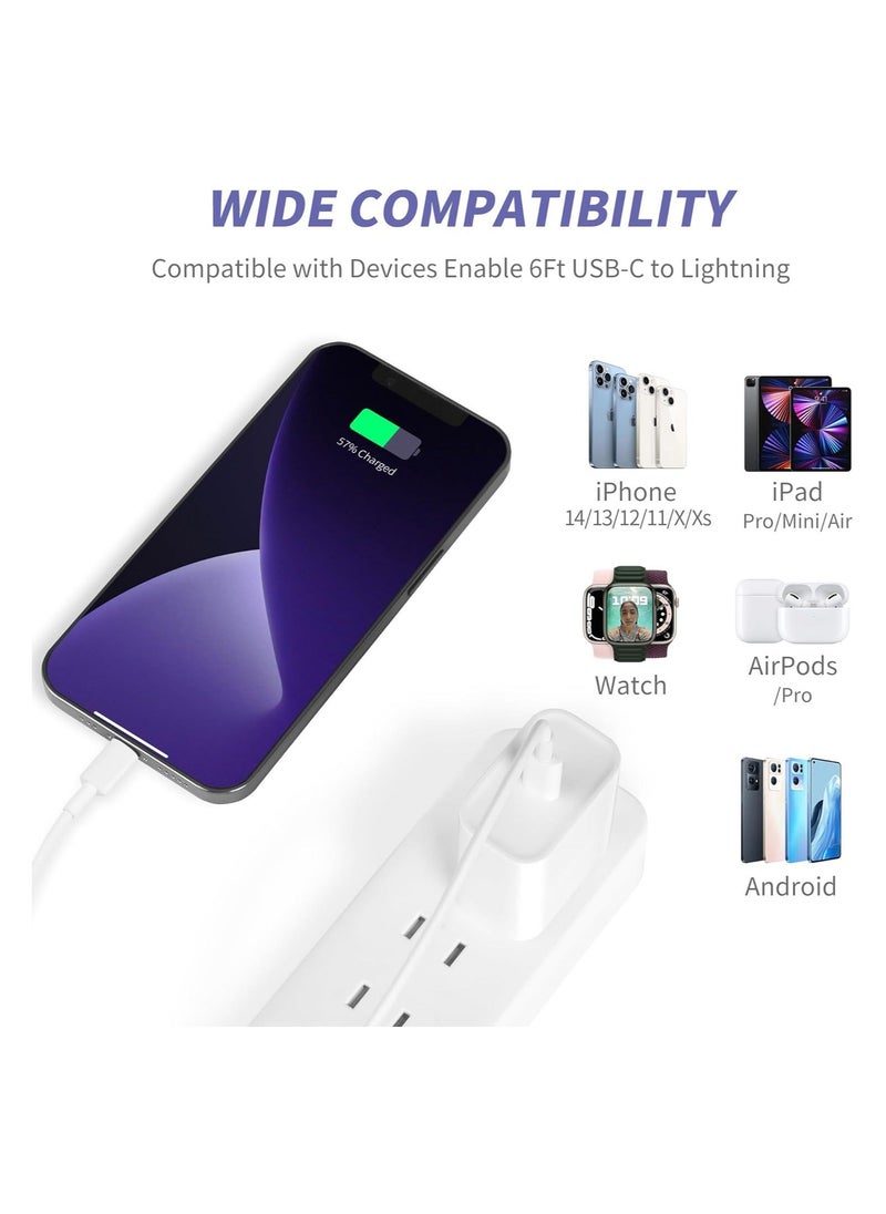 HuHa - i.Phone Charger Fast Charging,[MFi Certified] 2Pack 20W Type C Fast Charger Block with 6FT USB C Charger Cable Compatible for i.Phone 14/13/12/11 Pro Max/11/Xs Max/XR/X,i.Pad,AirPods Pro - Image 1