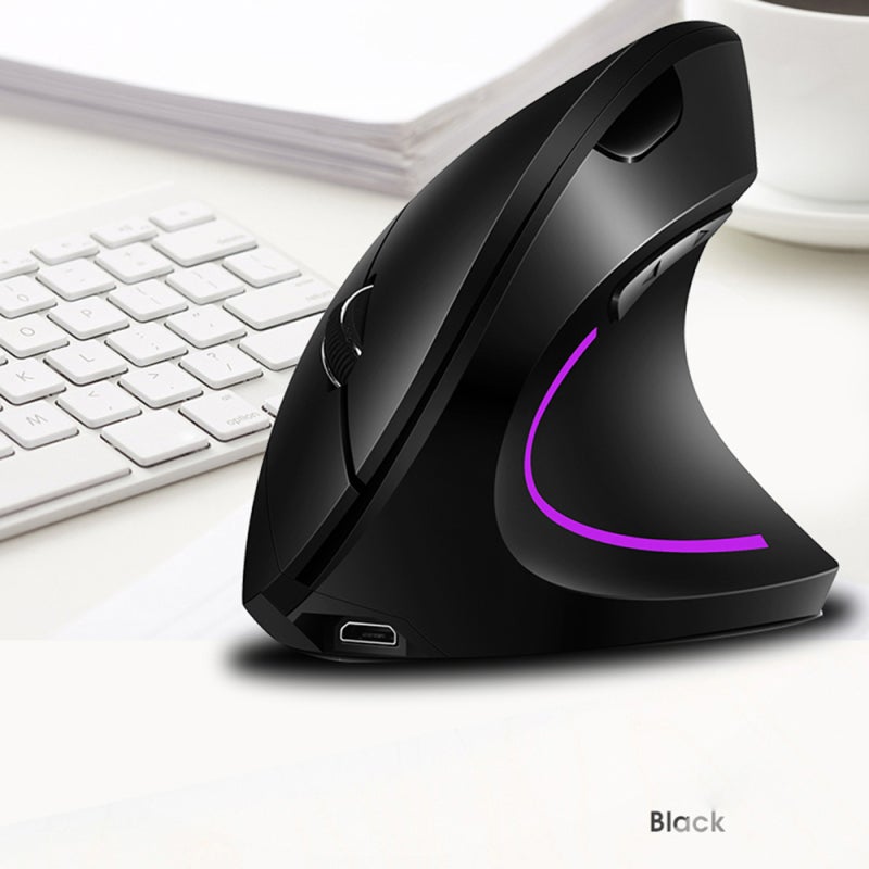 ماوس لاسلكي رأسي متوافق مع قواعد التصميم البشري - اتصال مستقر بتقنية 2.4 جيجاهيرتز 3 مستويات DPI قابلة للتعديل 800/1600/2400 ضوء RGB متدفق عمر بطارية قابل لإعادة الشحن طويل التمديد توصيل واستخدام سريع للمستخدمين في المنزل والمكتب وأجهزة الكمبيوتر المحمولة والكمبيوتر الشخصي - Image 3
