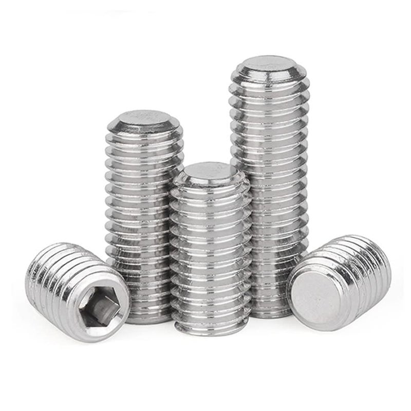 junter Store 30pcs M6-0.75 x 8mm Fine Thread Metric A2 Stainless Steel Flat Point Grub Hex Socket Set Screws Metric DIN913 - Image 5