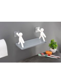 Mishrit Mishrit Unique Design Self Adhesive Wall Mounted Multipurpose Plastic Shelf for Kitchen, Bathroom, Living Room and Office  - Image 1