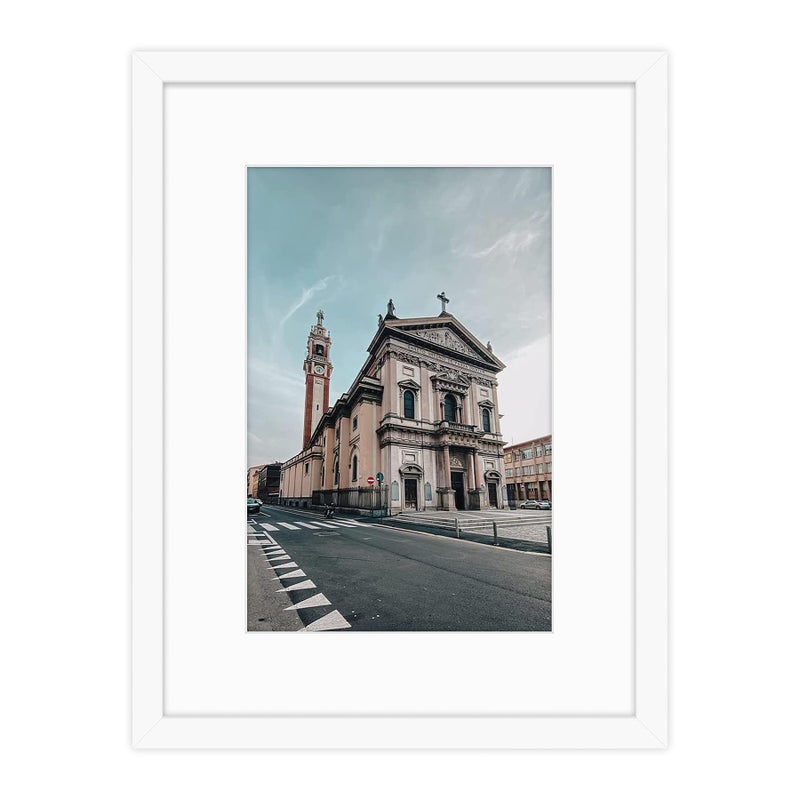 Golden State Art, Wall Photo Frame Collection, 12x16 Photo Wood Frame with White Mat & Real Glass for 8x12 Picture, White - Image 1