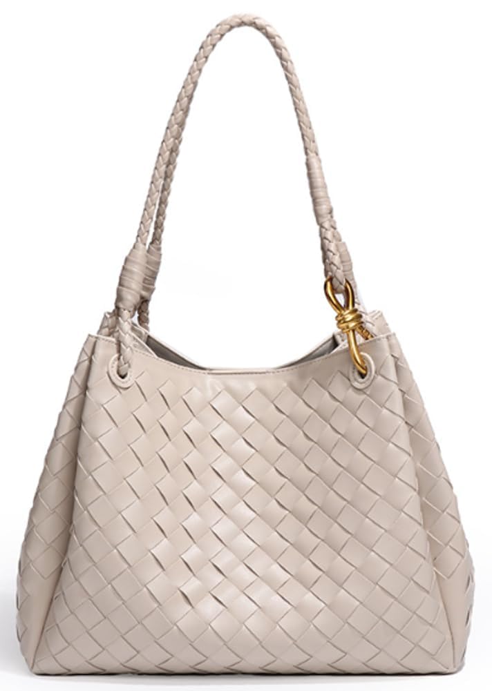Upbull 2 Pcs Slouchy PU Leather Woven Bucket Hobo Bags Women Underarm Shoulder Crossbody Purse Top-handle Tote Handbag 2025 - Image 1