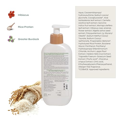 Tikitoro Teens Conditioning Shampoo, 100% Vegan with Hibiscus, Rice Protein, and Greater Burdock Extract, Cleanses, Strengthens & Softens Hairs, (Age: 11+) (300ml x 2) - Image 2
