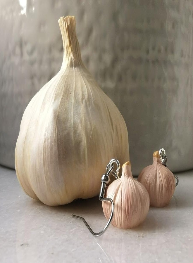 AMOBESTER Funny Garlic Earring Fuuny Simulation Food Dangle Earring Cute Vegetable Fruit Dangle Earrings for Women - Image 2