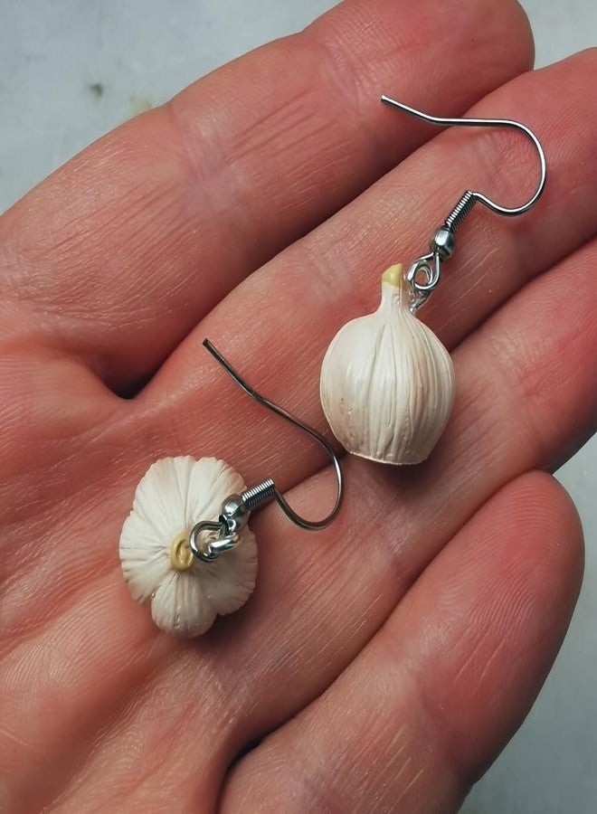 AMOBESTER Funny Garlic Earring Fuuny Simulation Food Dangle Earring Cute Vegetable Fruit Dangle Earrings for Women - Image 3