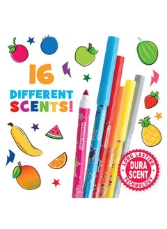 Scentco Smarkers Washable Scented Markers Assorted Colors Standard Point Felt Tip 16 Count  - Image 4