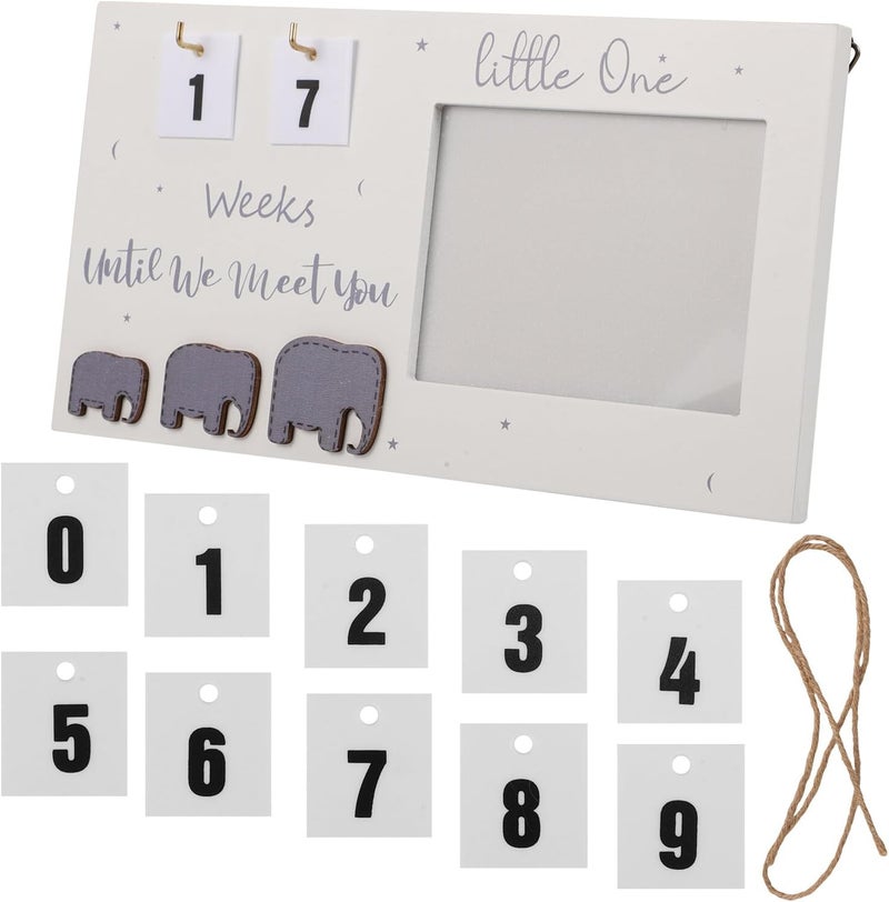VICASKY Wooden Prenatal Image Photo Frame for Keepsake, 24x12.7cm Nursery Display Board, Picture Frame for Memory Preservation - Image 1