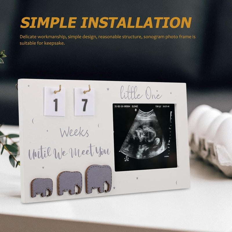 VICASKY Wooden Prenatal Image Photo Frame for Keepsake, 24x12.7cm Nursery Display Board, Picture Frame for Memory Preservation - Image 5