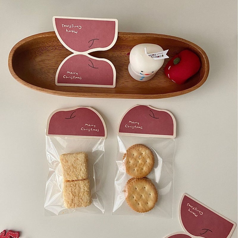 Christmas Apple Shaped Card Ins Retro Gift Baking Cookie Paper Card Header Decoration Atmosphere Card - Image 5