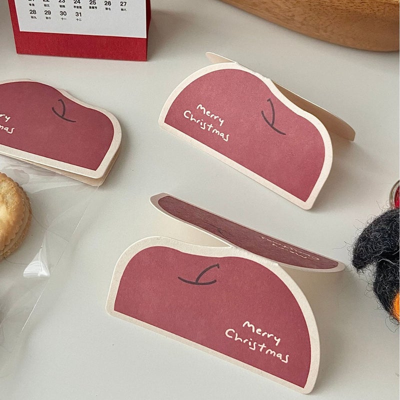 Christmas Apple Shaped Card Ins Retro Gift Baking Cookie Paper Card Header Decoration Atmosphere Card - Image 2