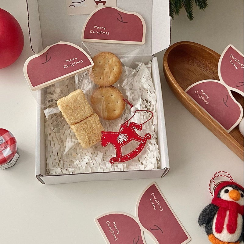 Christmas Apple Shaped Card Ins Retro Gift Baking Cookie Paper Card Header Decoration Atmosphere Card - Image 4