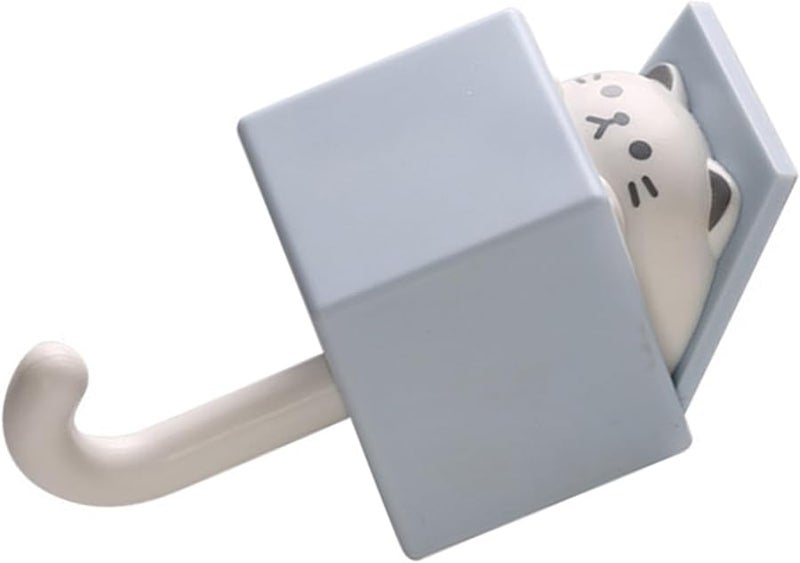 خطاف حائط للقطط باللون الرمادي الأزرق لاصق بدون تركيب بالطرق متعدد الوظائف لتعليق المعاطف والمفاتيح وزينة الحائط يحمل وزن 3 رطل - Image 5