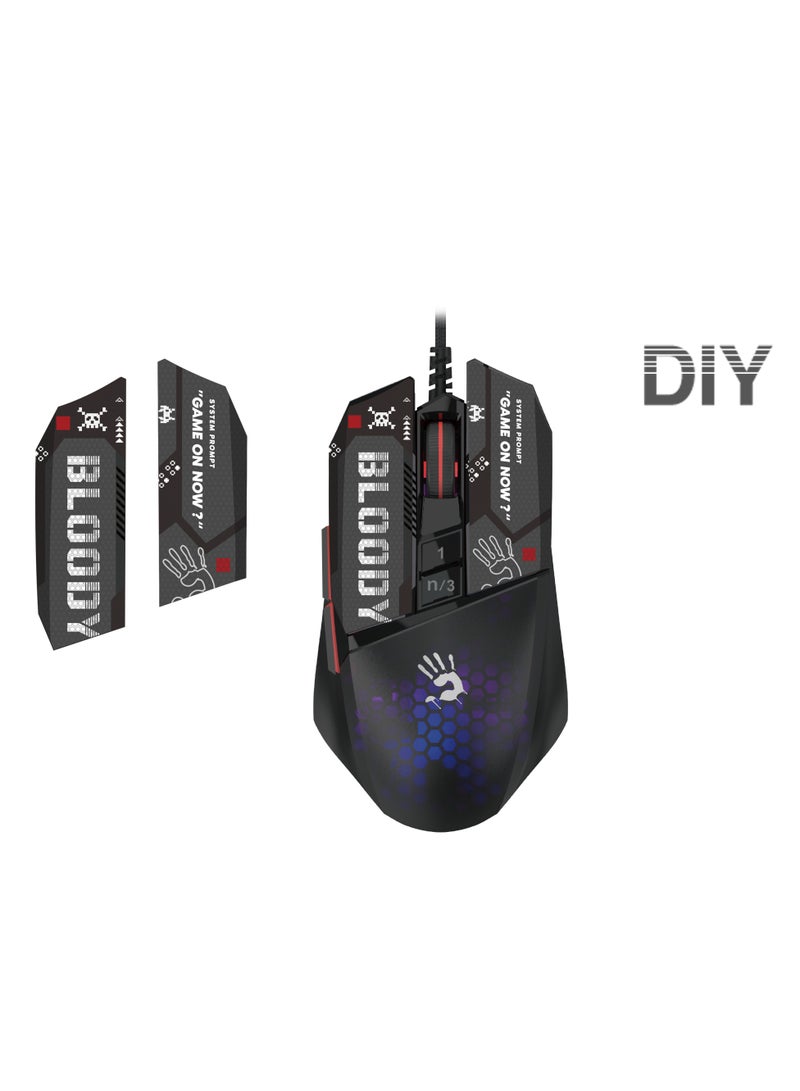 Bloody W60 MAX MINI LIGHTWEIGHT SELF-CUSTOMIZE RGB ANIMATION GAMING MOUSE, ANTI-SLIP STICKERS, 12K MAX SENSOR, ACTIVATED ULTRA CORE 3 & 4, 6 SNIPER MODES - Image 5