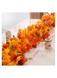 SYOSI 3 Pack Fall-Garland Garland Leaf Foliage Mantle Vine Fall Hanging Decor Artificial Autumn Decoration for Home Fireplace Front Door Wedding Party Thanksgiving  - Image 4