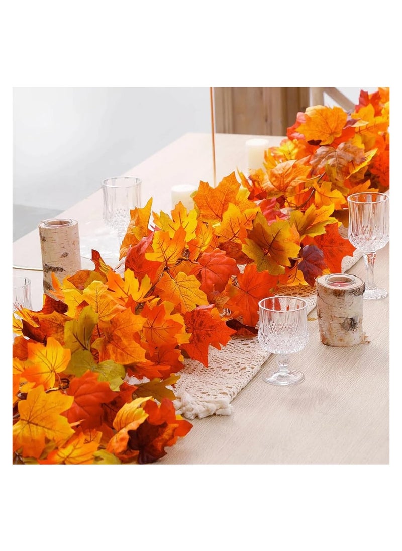 SYOSI 3 Pack Fall-Garland Garland Leaf Foliage Mantle Vine Fall Hanging Decor Artificial Autumn Decoration for Home Fireplace Front Door Wedding Party Thanksgiving  - Image 4