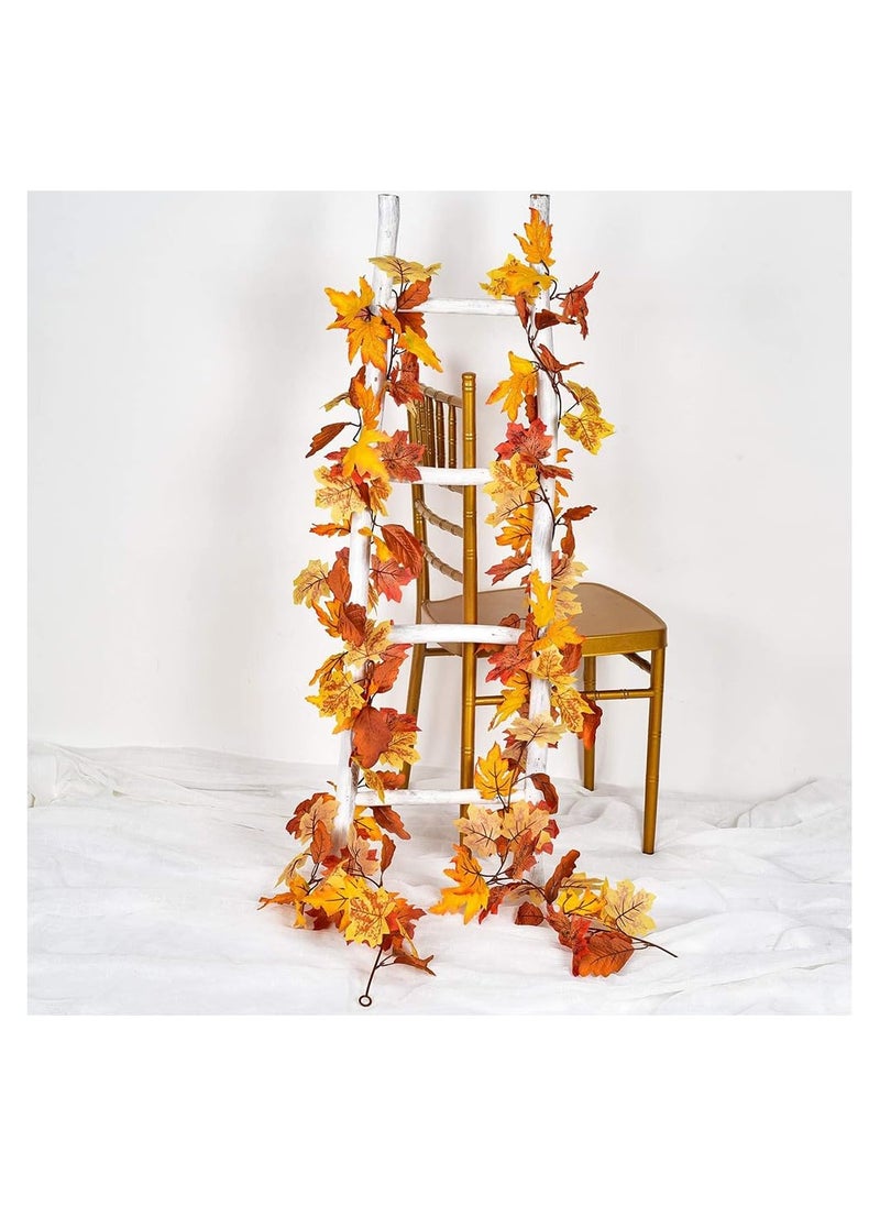 SYOSI 3 Pack Fall-Garland Garland Leaf Foliage Mantle Vine Fall Hanging Decor Artificial Autumn Decoration for Home Fireplace Front Door Wedding Party Thanksgiving  - Image 5