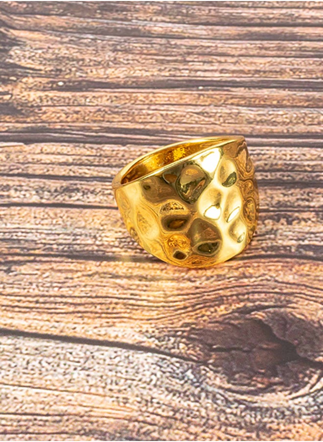 Stainless Steel Golden Ring Size 9