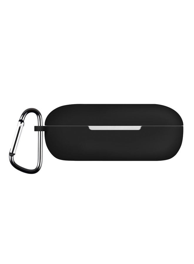 BURAQ For Huawei FreeBuds SE Pure Color Bluetooth Earphone Silicone Case with Hook(Black) - Image 1