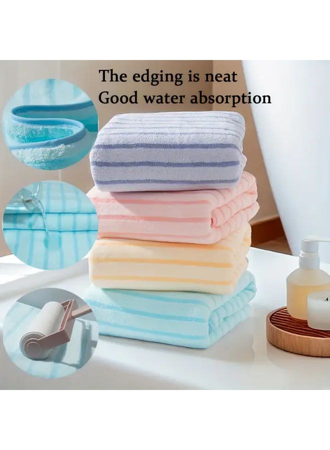 4 Pcs Striped Towel Set Ultra Soft Microfiber Quick Dry Super Absorbent Lightweight Comfortable For Shower Gym Bathroom Random Colors Wash Cloths - Image 4