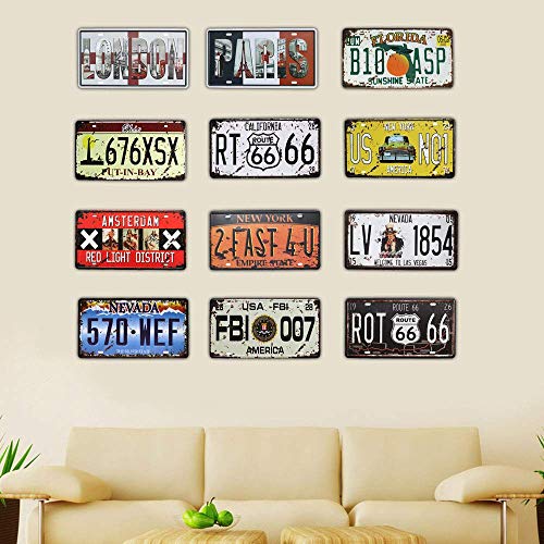 SUMIK London Vintage Metal Tin Sign Auto License Plate, Embossed Tag Size 6" X 12" - Image 3