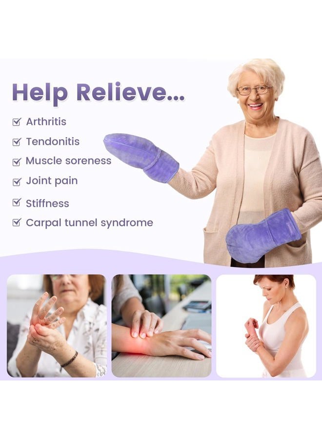 SuzziPad Microwavable Arthritis Gloves, Heated Gloves for Arthritis Hands, Stiff Joints, Carpal Tunnel, Trigger Finger; Moist Heat Hand Warmer Gloves Mittens with Washable Cover, 1 Pair - Image 2