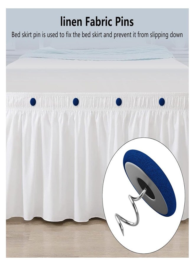 AOUKAR Upholstery Tacks Pins with Twist - Multipurpose Bed Skirt Pins for Sofa, Upholstery, Headliner, Armrest Covers & Slipcovers - Fabric Covered Button Pins for Furniture (12 Pack, Dark Blue) - Image 5