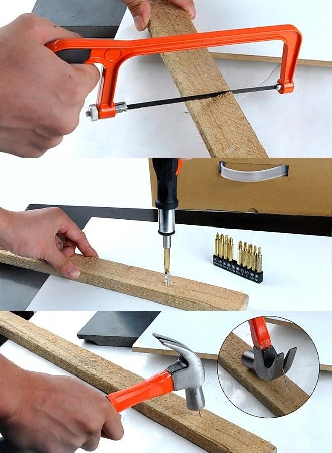 NANAO Comprehensive Kit: This 100-piece tool set includes various essential hand tools such as screwdrivers, pliers, adjustable wrenches, and measuring tape, providing everything needed for basic home repairs and mechanical tasks.              Includes multiple tools and accessories for added utility. - Image 3