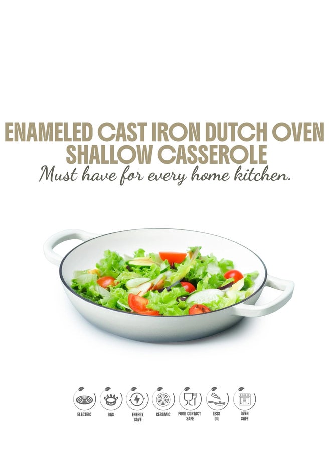 VAV GET Enameled Cast Iron Dutch Oven Shallow Casserole 12-inch - Image 4
