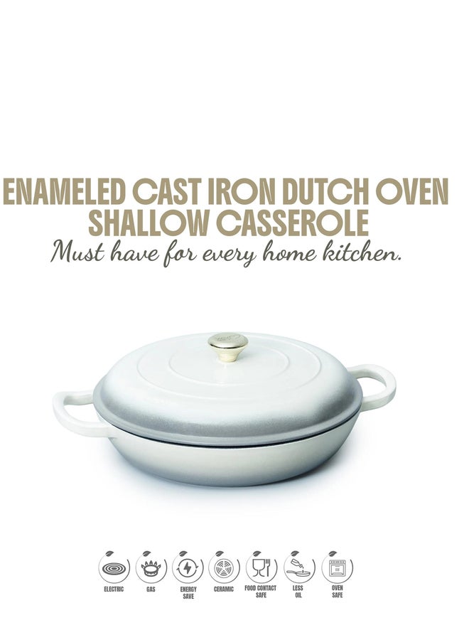 VAV GET Enameled Cast Iron Dutch Oven Shallow Casserole 12-inch - Image 2
