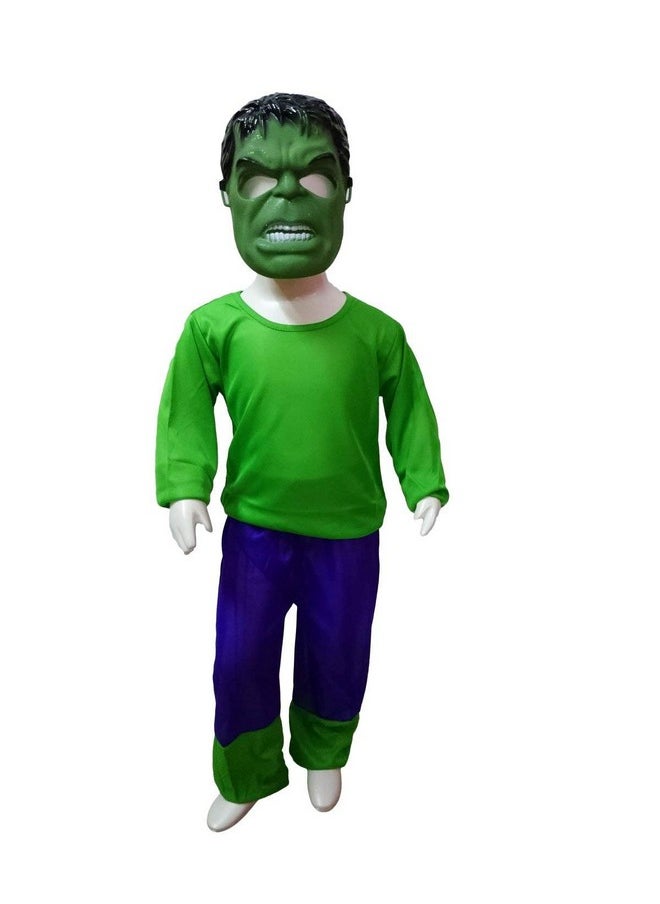 BookMyCostume - BookMyCostume The Green Smasher Superhero Kids Fancy Dress Costume with Plastic Mask | Standard 6-7 years - Image 1