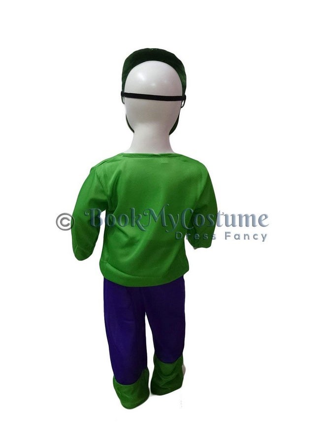 BookMyCostume - BookMyCostume The Green Smasher Superhero Kids Fancy Dress Costume with Plastic Mask | Standard 6-7 years - Image 1