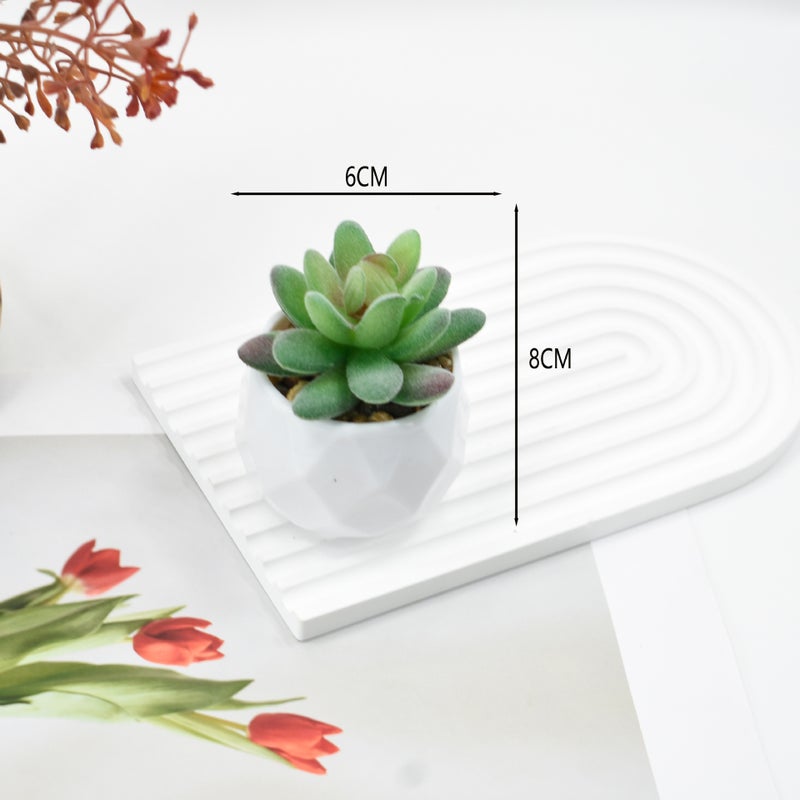 Generic Pink Succulent Artificial Potted Plant Home Office Decor Flocked gemstone lotus + plastic diamond basin