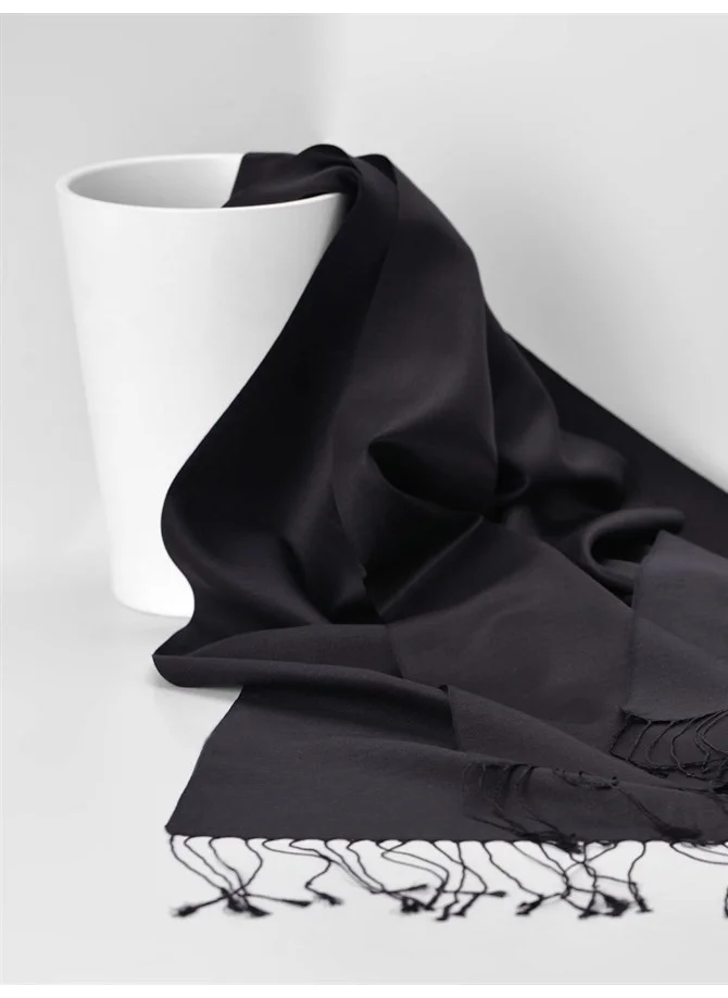 Armanda 100% Silk Shawl - Black Color