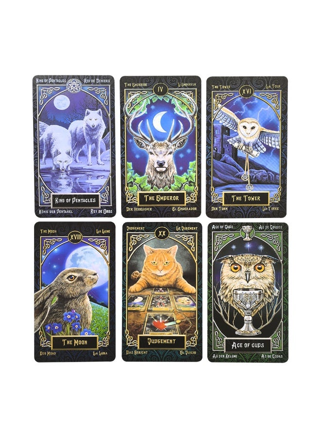 NIBEMINENT بطاقات تاروت النسخة العائلية - بطاقات ترفيهية - بطاقات للتجمعات المنزلية والتنجيم - لعبة لوحية بطاقات تاروت - مجموعة لعبة بطاقات - Image 4