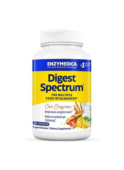 Digest Spectrum, Digestive Enzymes for Multiple Food Intolerances, Breaks Down Gluten, Phenol, Lactose & Casein, Offers Fast-Acting Gas & Bloating Relief, 240 Count
