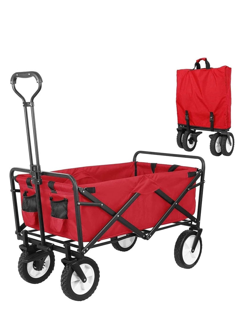 Arabest - Foldable Utility Vehicle, Heavy Duty Foldable Outdoor Garden Cart, AdJustable Handle, Suitable For Garden, Sports, Camping,8Inch Tires Cart - Image 1