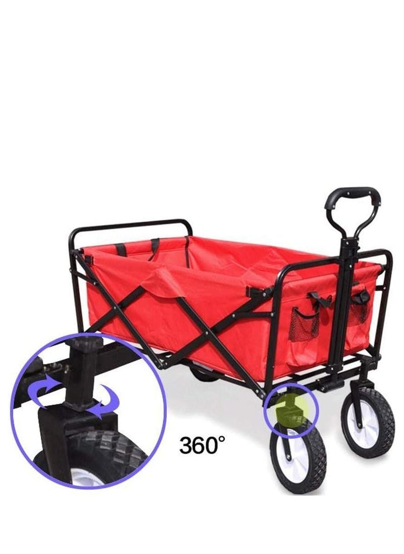 Arabest - Foldable Utility Vehicle, Heavy Duty Foldable Outdoor Garden Cart, AdJustable Handle, Suitable For Garden, Sports, Camping,8Inch Tires Cart - Image 1