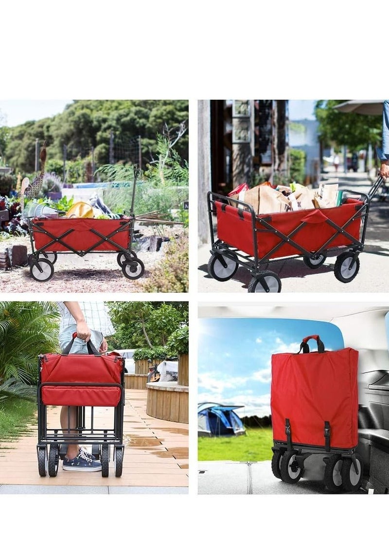 Arabest - Foldable Utility Vehicle, Heavy Duty Foldable Outdoor Garden Cart, AdJustable Handle, Suitable For Garden, Sports, Camping,8Inch Tires Cart - Image 1