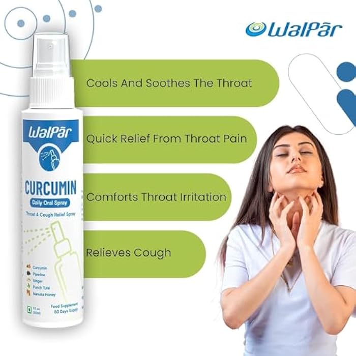 Walpar Curcumin Oral Spray - A Natural Blend with Curcumin, Piperine, Ginger Extract, Punch Tulsi, and Manuka Honey | 30ml 1 fl. oz | 60 Days Supply - Image 3
