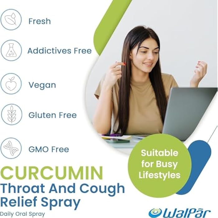 Walpar Curcumin Oral Spray - A Natural Blend with Curcumin, Piperine, Ginger Extract, Punch Tulsi, and Manuka Honey | 30ml 1 fl. oz | 60 Days Supply - Image 5