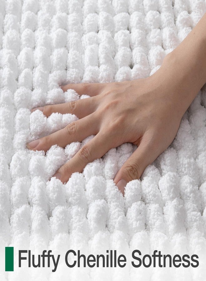 LUMI Luxury Bathroom Rug, Ultra Soft Quick Dry Bath Mat, Non-Slip Absorbent Thick Chenille Bath Rug, Cozy Braid Design Floor Mat for Bathtub, Sink, Laundry, Bedroom, 17"x30" - Image 3