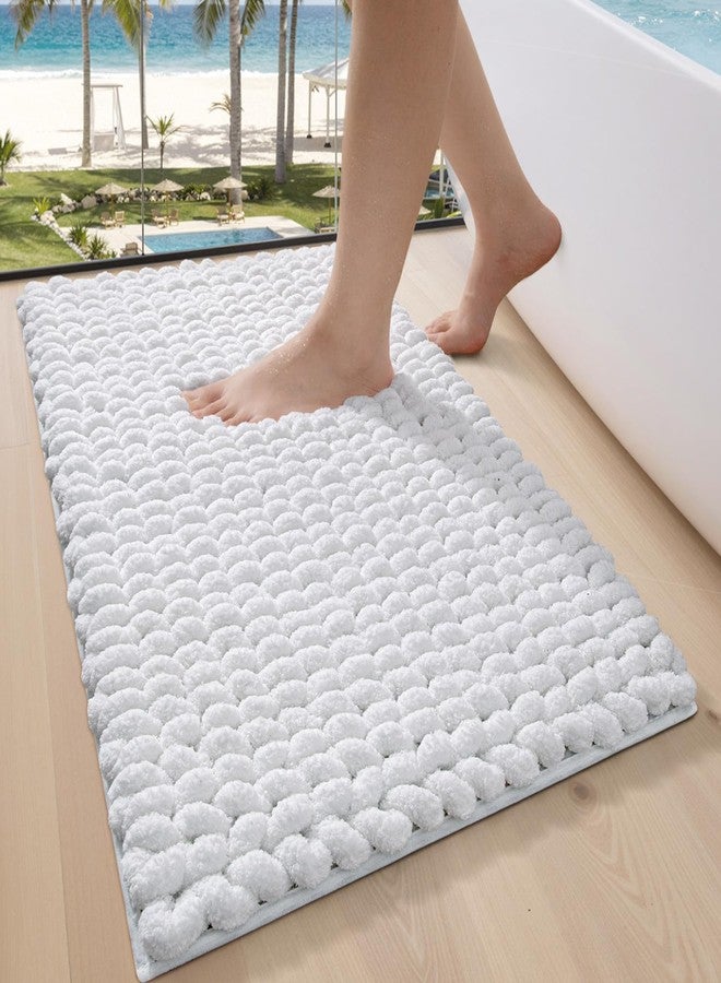 LUMI Luxury Bathroom Rug, Ultra Soft Quick Dry Bath Mat, Non-Slip Absorbent Thick Chenille Bath Rug, Cozy Braid Design Floor Mat for Bathtub, Sink, Laundry, Bedroom, 17"x30" - Image 1