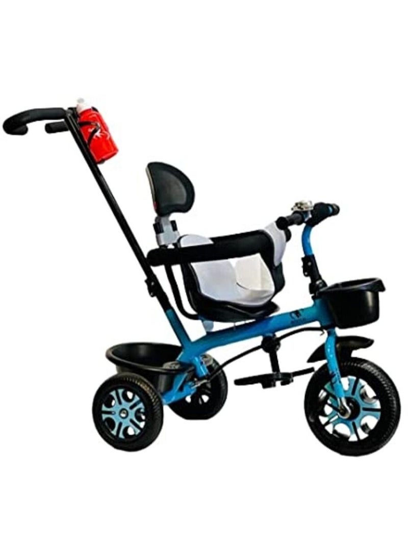 NTECH Kids Tricycles For 1 To 6 Years Old Baby Trike Kid's Ride On Tricycle With Push Bar 3 Wheels Bike For Boys and Girls 3 Wheels Toddler Tricycle (Blue) - Image 1