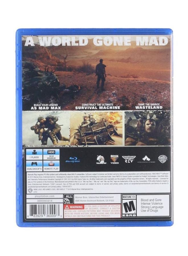 دبليو بي جيمز لعبة "Mad Max" مع محتوى Ripper قابل للتنزيل، (إصدار عالمي) - الأكشن والتصويب - playstation_4_ps4 - Image 2