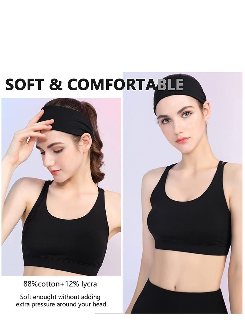 Excefore 12PCS Women's Headbands Athletic Yoga Workout Sports Exercise Headband Elastic Non Slip Sweat Wicking Summer Cloth Hair Bands  - Image 5