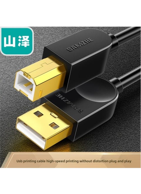 كابل بيانات طابعة Yamazawa وصلة وصلة كمبيوتر USB طويلة إلى فم مربع 10 م 2 مناسب لـ Canon HP - اللون: سلسلة 2.0/sd (خط طباعة لوحة مطلية بالذهب الأسود) - طول الخط: 3 م