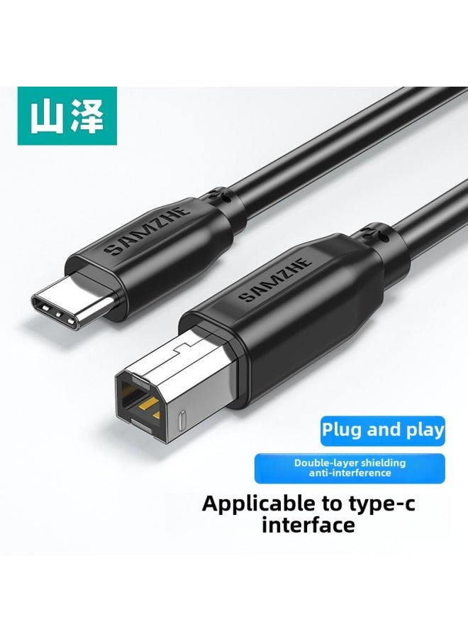 كابل بيانات طابعة Yamazawa وصلة وصلة كمبيوتر USB طويلة إلى فم مربع 10 م 2 مناسب لـ Canon HP - اللون: سلسلة 2.0/sd (خط طباعة لوحة مطلية بالذهب الأسود) - طول الخط: 3 م