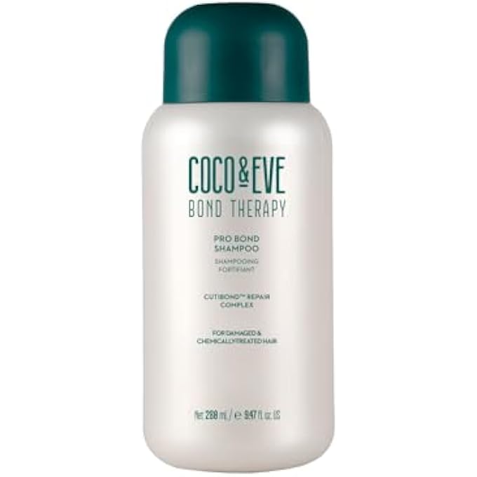 Coco & Eve Bond Therapy Pro Bond Shampoo. Strengthens and Repairs Hair Bonds with Less Breakage. Hydrating & Fortifying Shampoo for Damaged, Chemically Treated Hair. (9.47 fl oz)