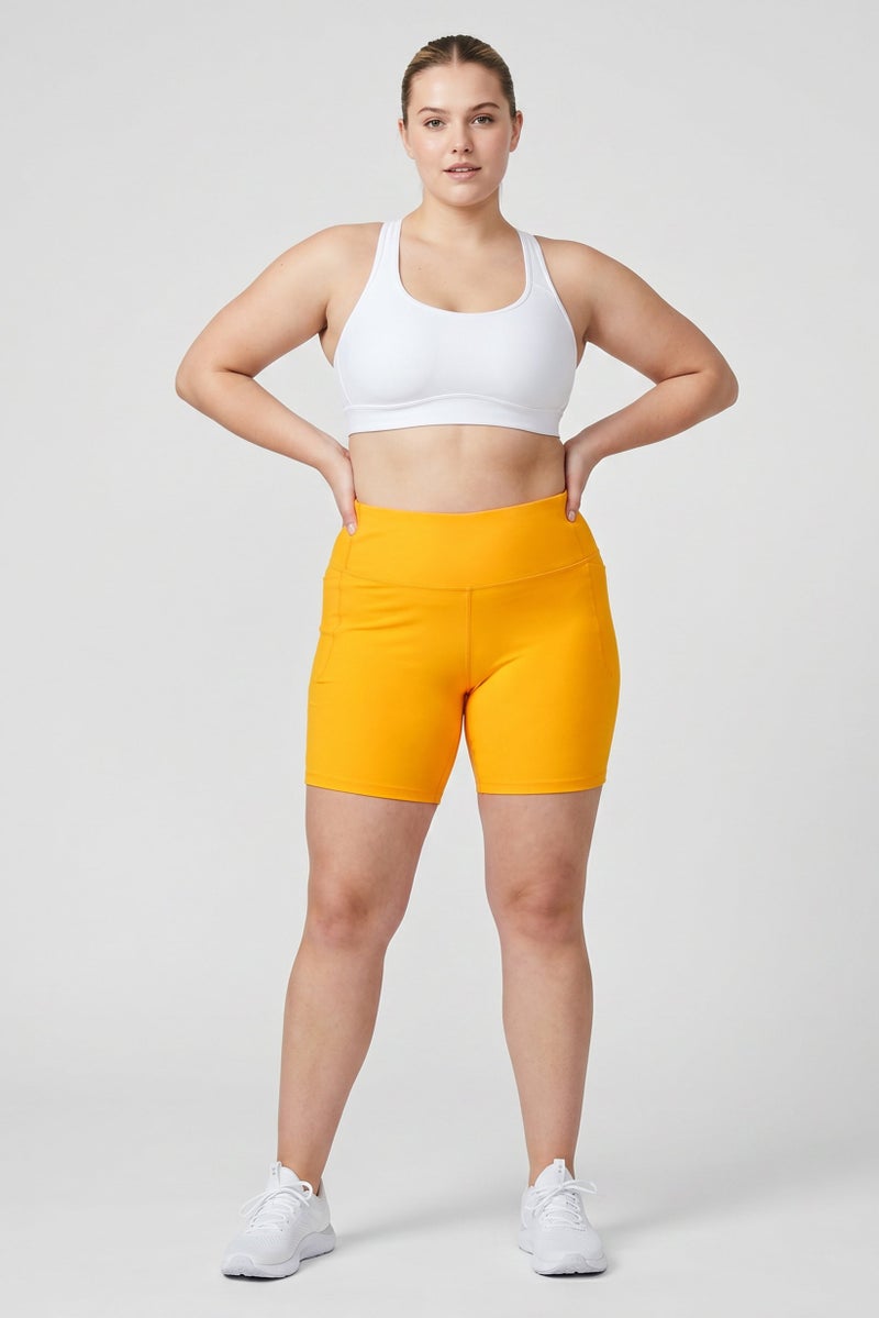 UNDER ARMOUR Women Fitted Bike Shorts, Orange - Image 5